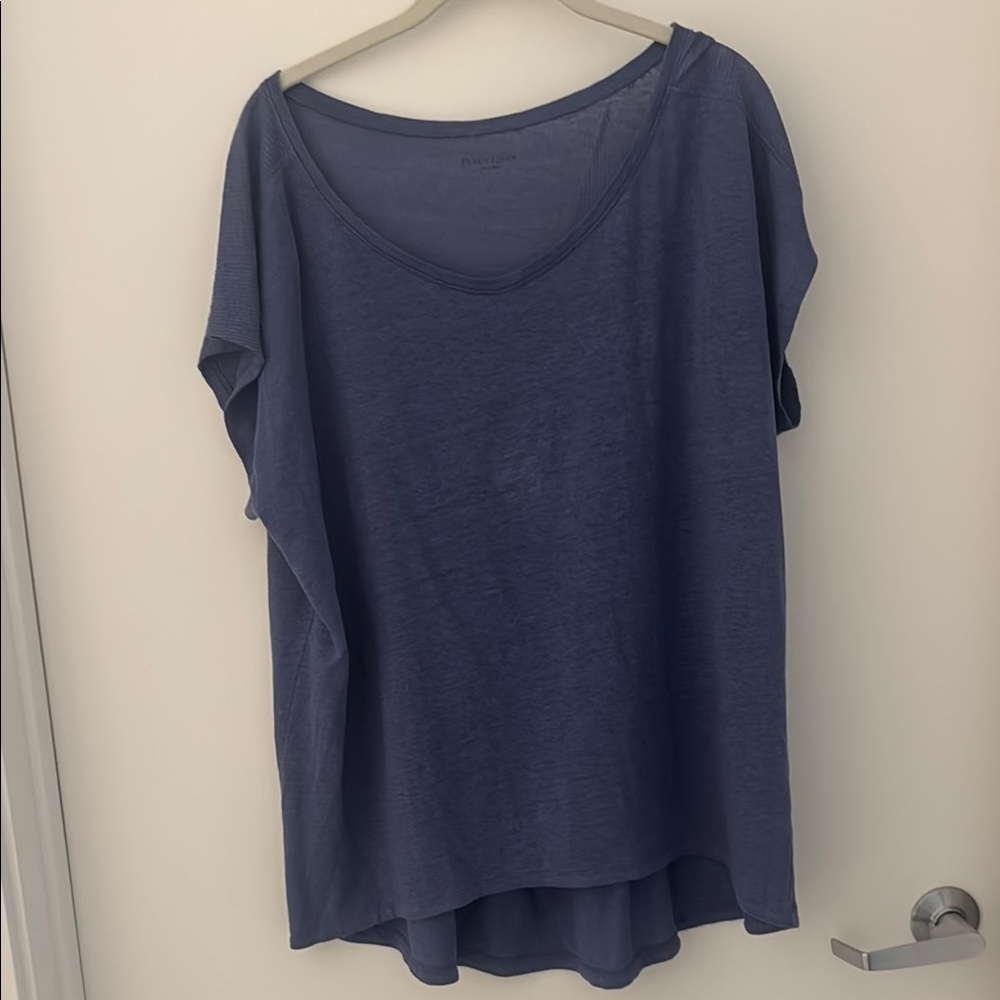 Eileen Fisher Blue Dolman Sleeve Oversized T-Shirt